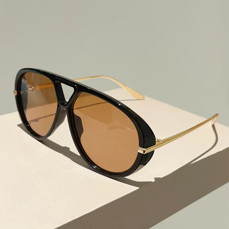 SkySheen Gradient Shades – Oversized UV400 Pilot Sunnies