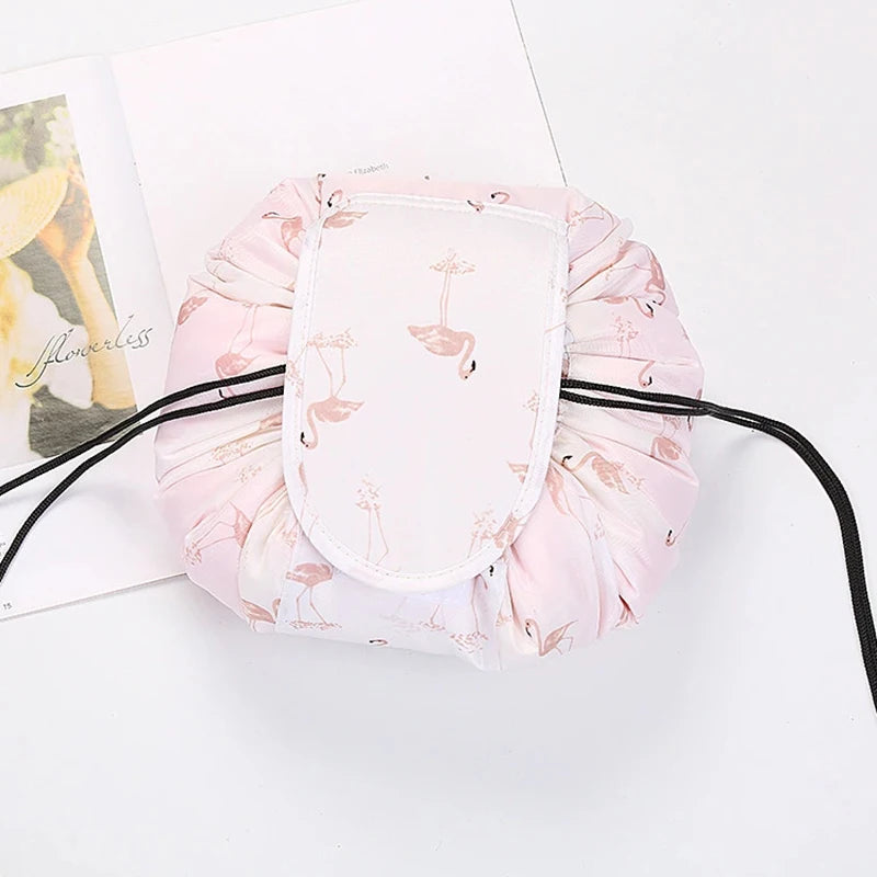 GlamFold Travel Cosmetic Bag – Waterproof Drawstring Pouch