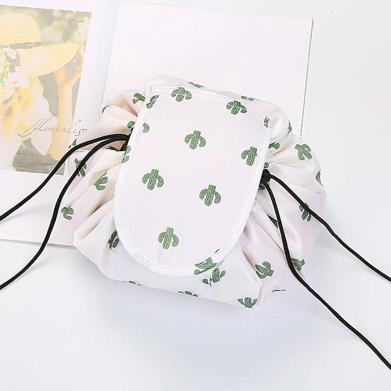 GlamFold Travel Cosmetic Bag – Waterproof Drawstring Pouch