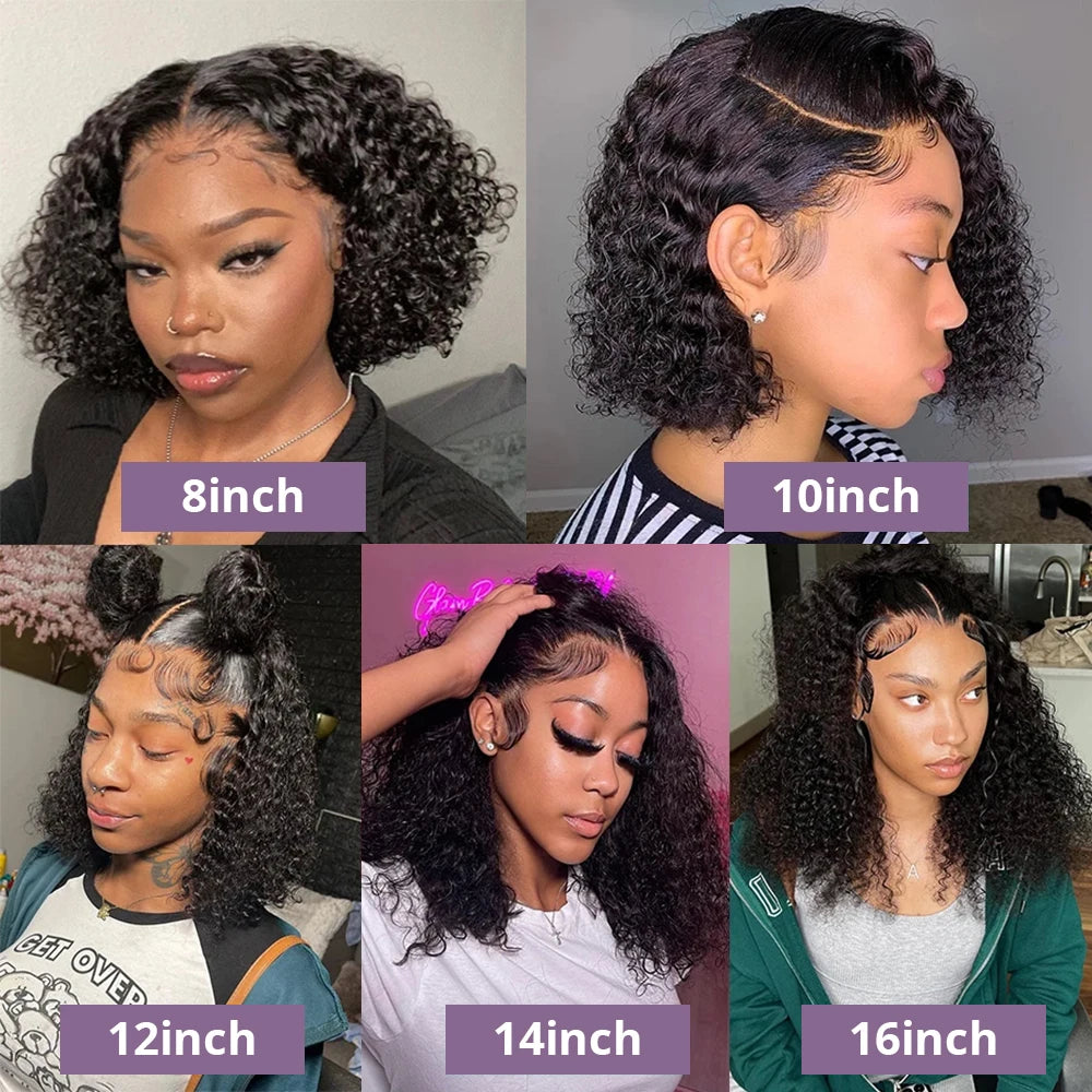 WaveMuse Lace Wig – Deep Wave Short Cut (8”–16”)