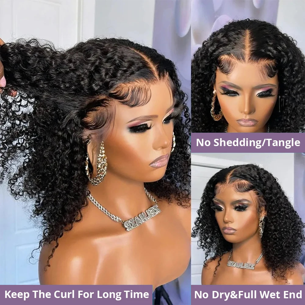 WaveMuse Lace Wig – Deep Wave Short Cut (8”–16”)