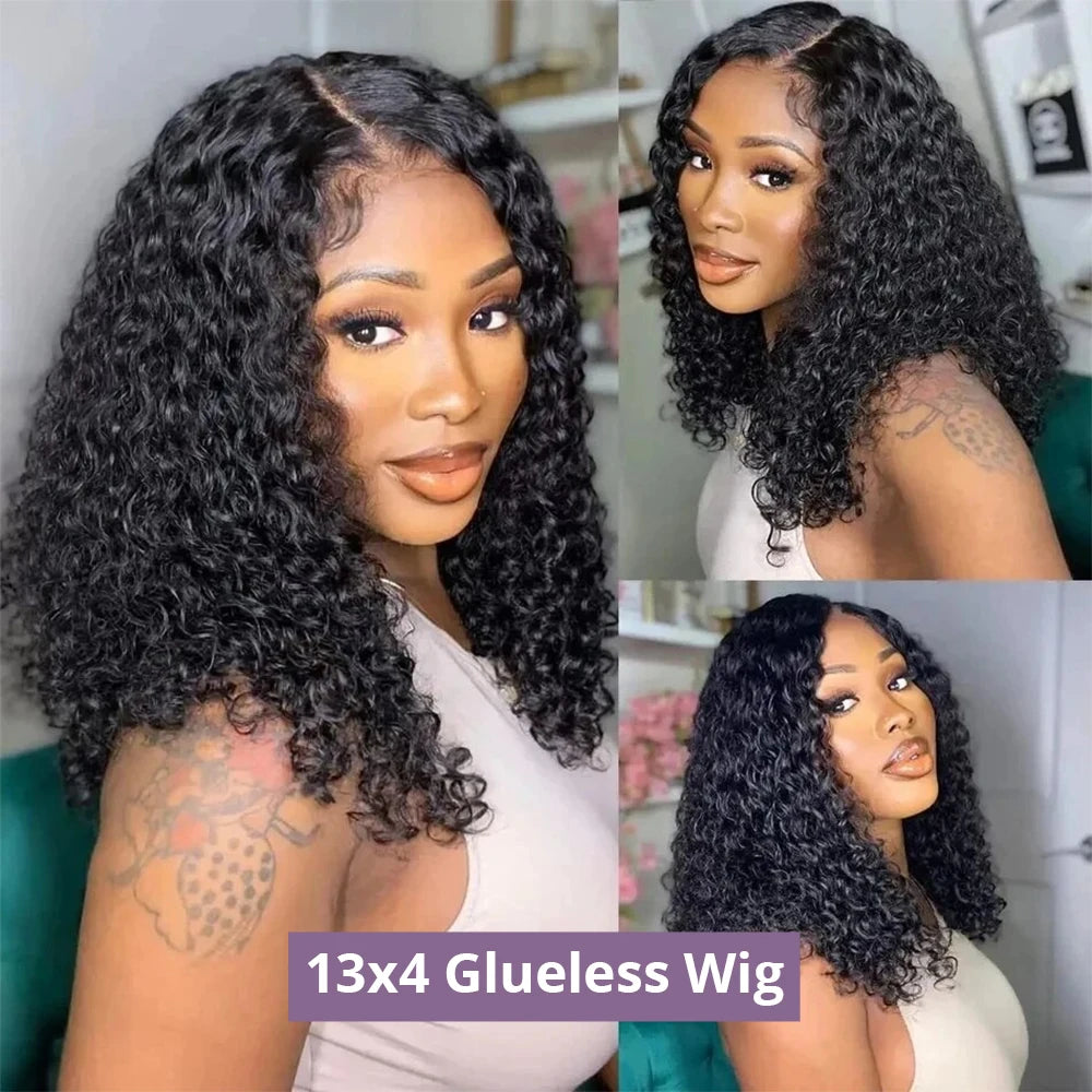 WaveMuse Lace Wig – Deep Wave Short Cut (8”–16”)
