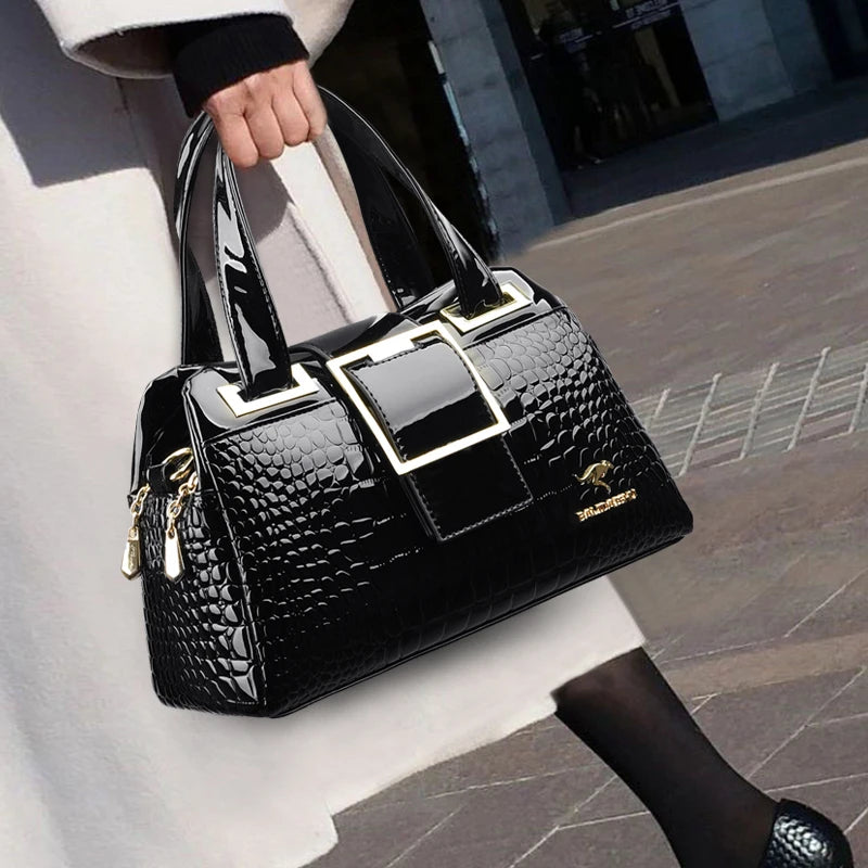 GLOSSA™ Buckled Alligator Tote