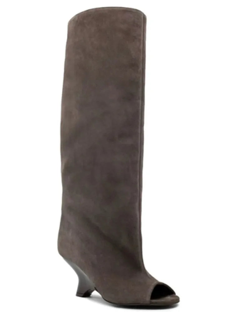 SculptStiletto™ Peep Toe Knee-High Boots