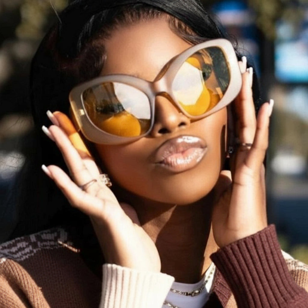 GlamGlint™ Y2K Oversized Cat Eye Sunglasses
