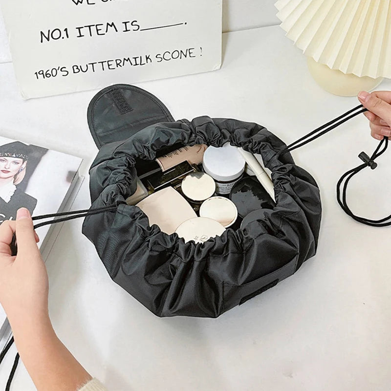 GlamFold Travel Cosmetic Bag – Waterproof Drawstring Pouch