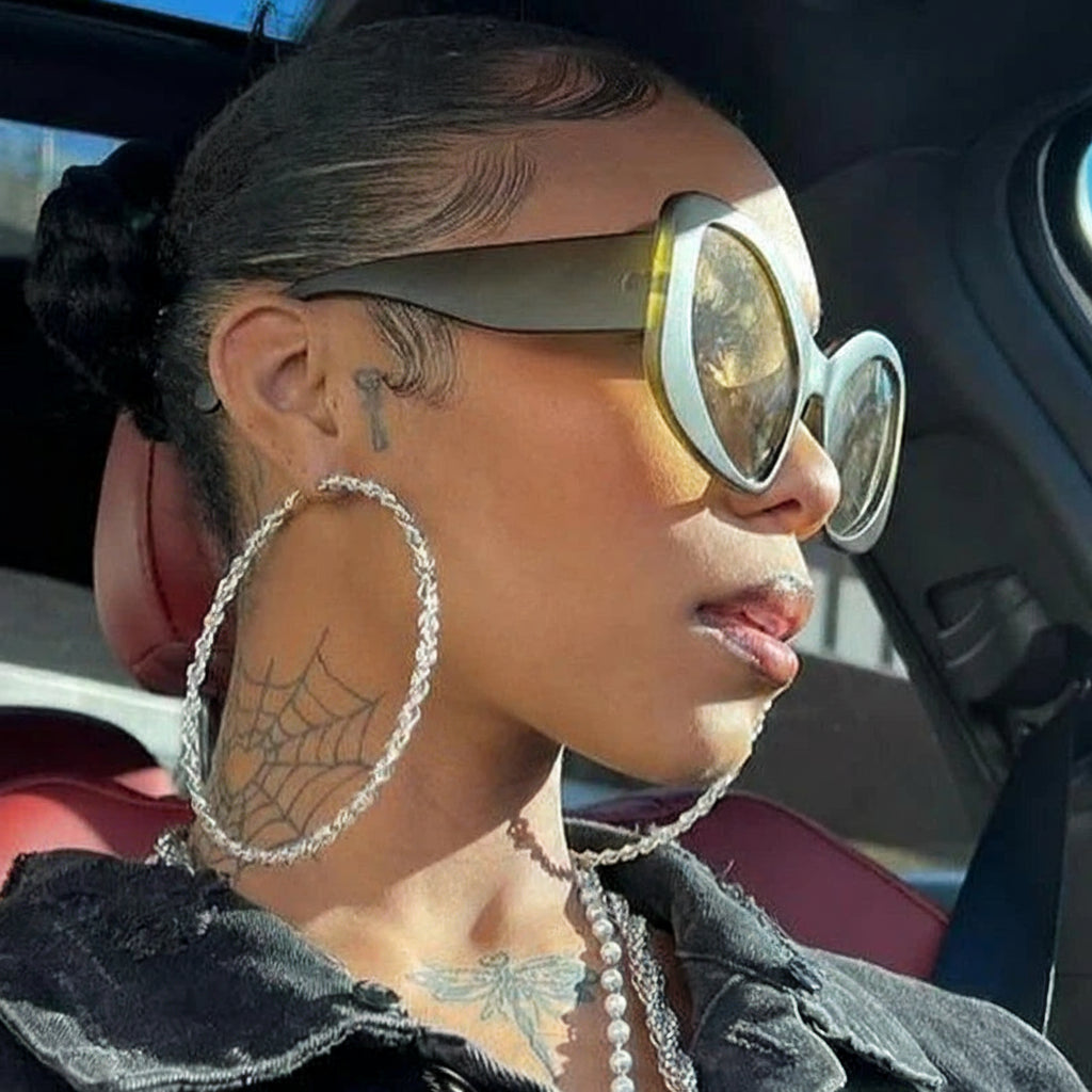 GlamGlint™ Y2K Oversized Cat Eye Sunglasses