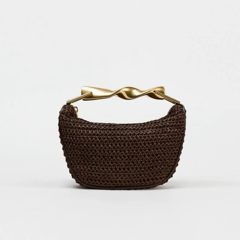 The Soleil Curve™ – Woven Half-Moon Chain Bag