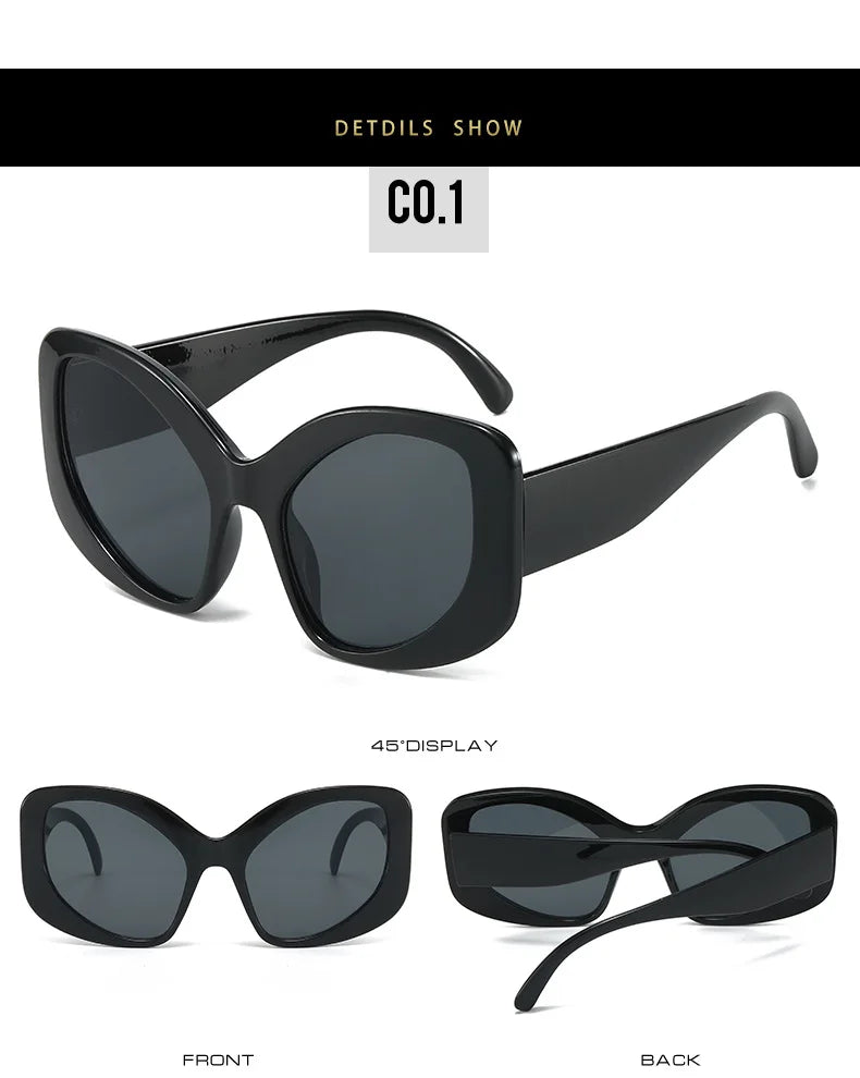 GlamGlint™ Y2K Oversized Cat Eye Sunglasses