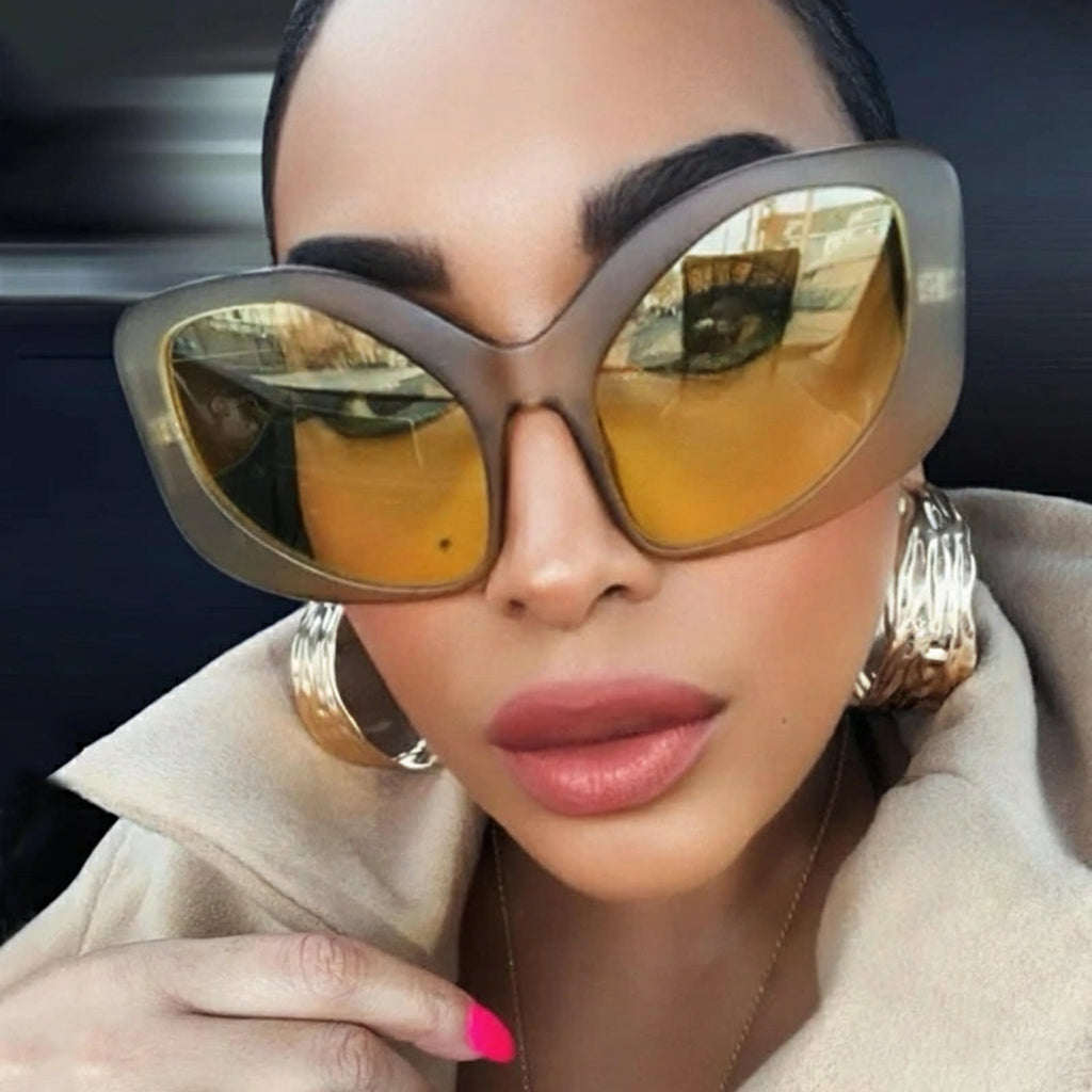GlamGlint™ Y2K Oversized Cat Eye Sunglasses