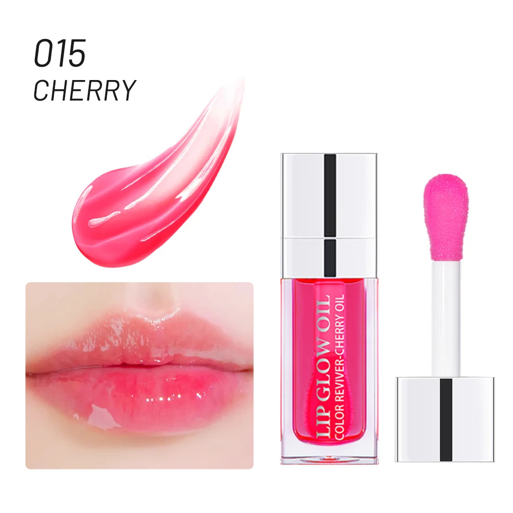 CherryCloud Lip Glow Oil – Plumping Serum Shine (6 Shades)