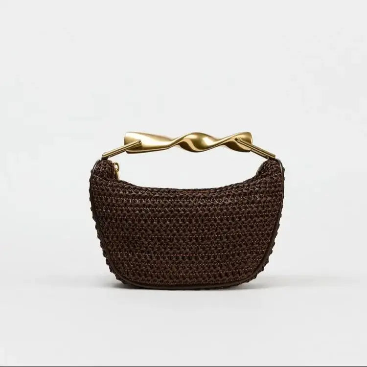 The Soleil Curve™ – Woven Half-Moon Chain Bag