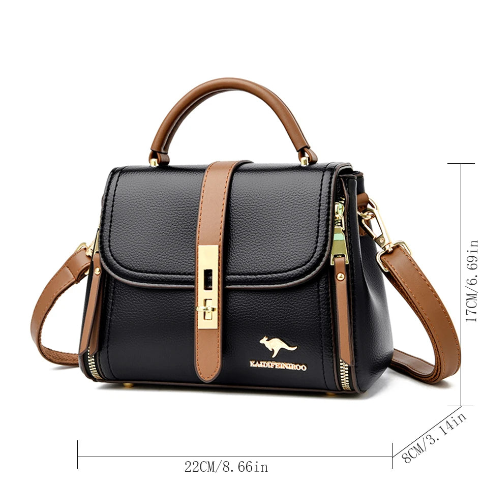 Lumière Patch Flap — Chic Microfiber Leather Shoulder Bag