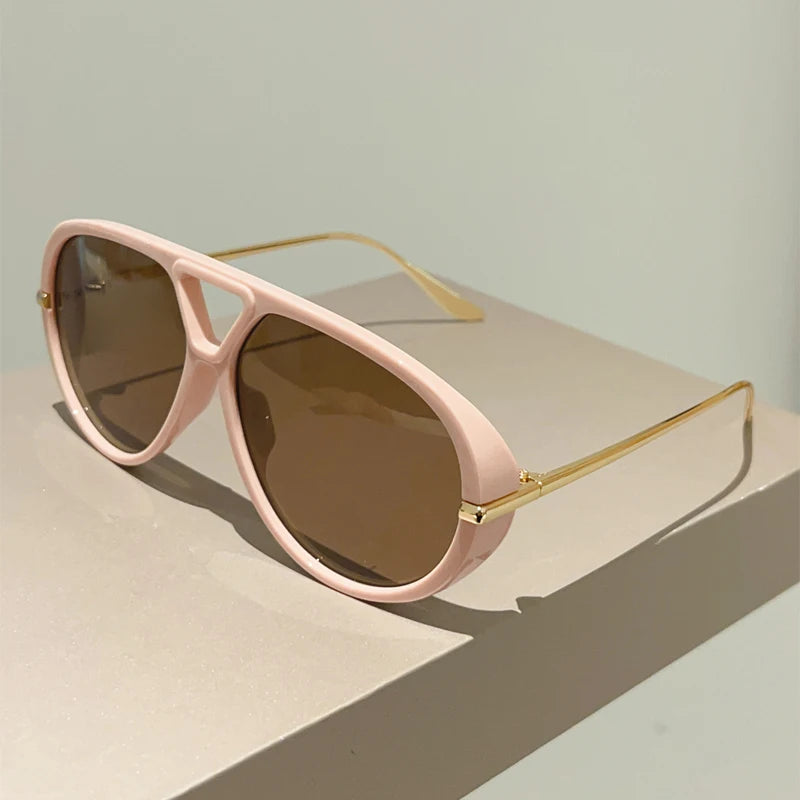 SkySheen Gradient Shades – Oversized UV400 Pilot Sunnies