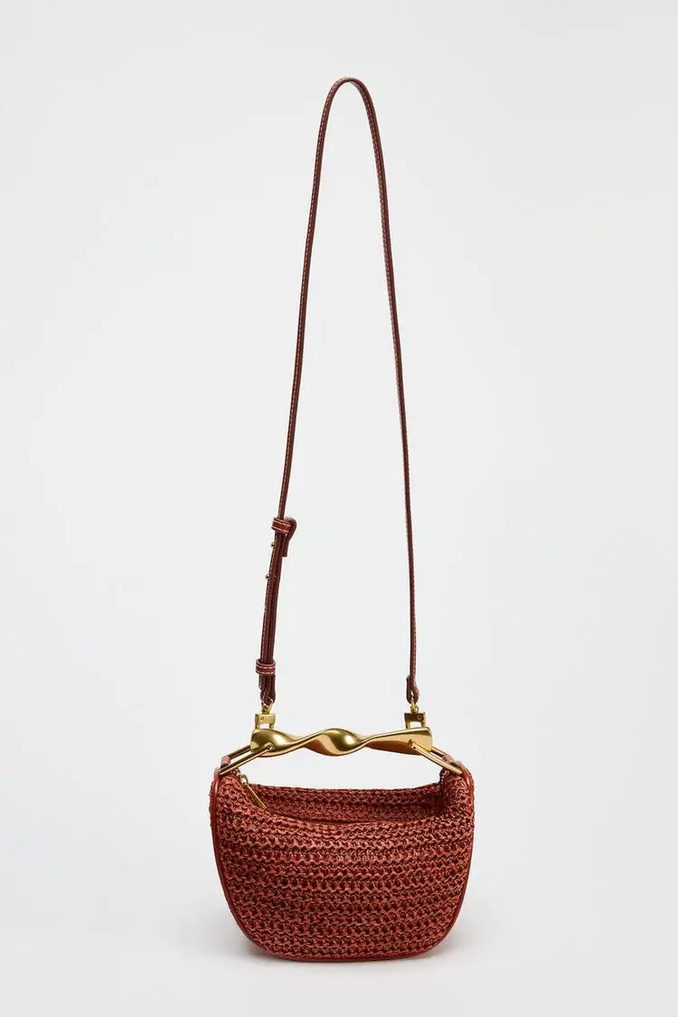 The Soleil Curve™ – Woven Half-Moon Chain Bag