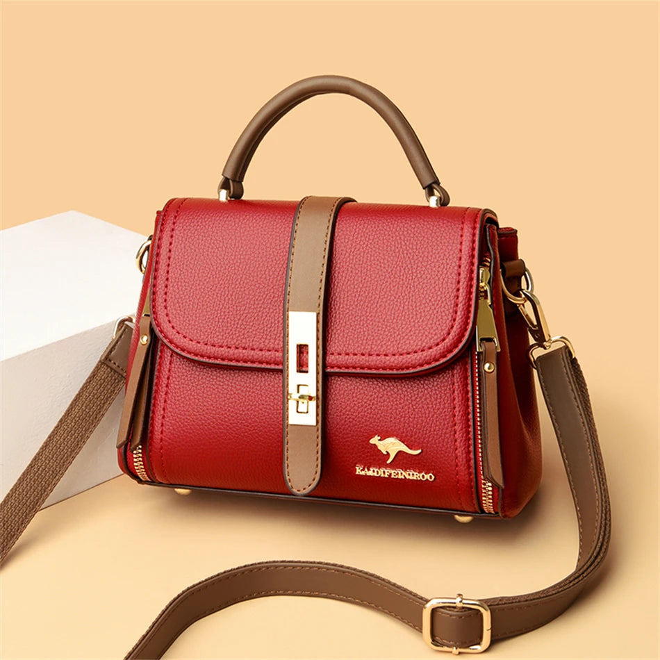 Lumière Patch Flap — Chic Microfiber Leather Shoulder Bag