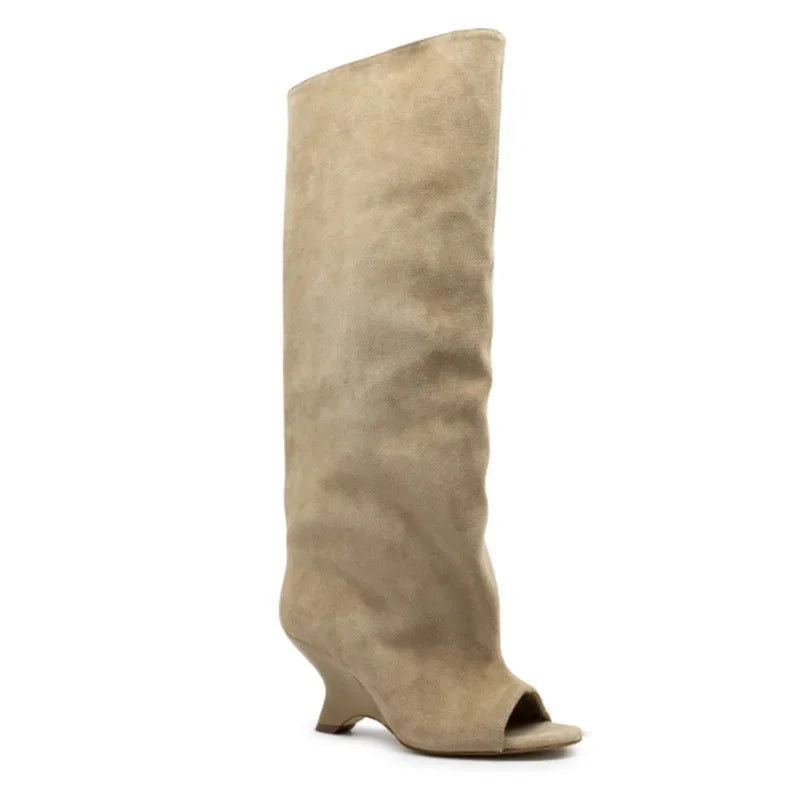 SculptStiletto™ Peep Toe Knee-High Boots