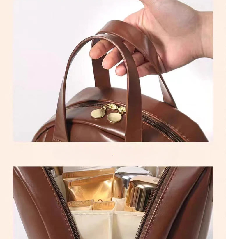 GlowCase™ PU Leather Makeup Bag – Waterproof Edition