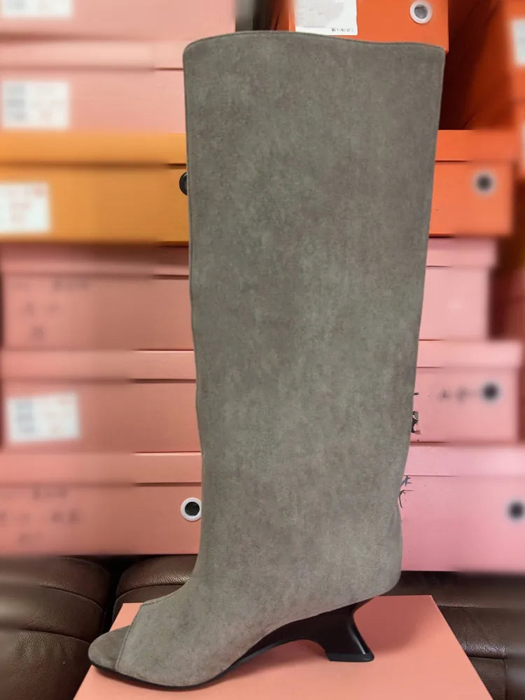 SculptStiletto™ Peep Toe Knee-High Boots