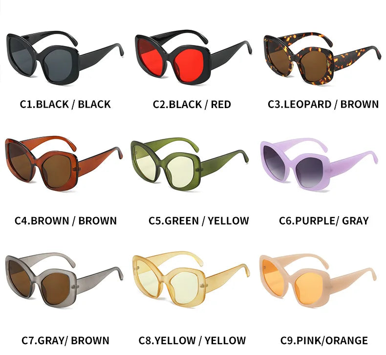 GlamGlint™ Y2K Oversized Cat Eye Sunglasses