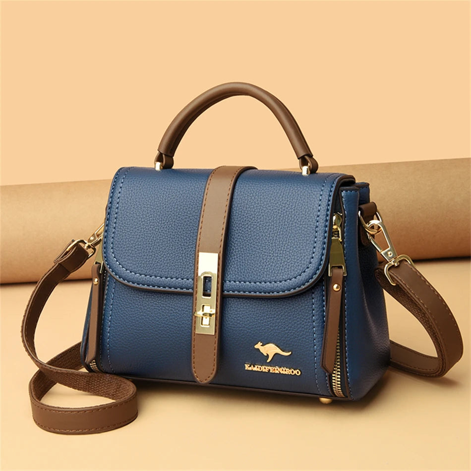 Lumière Patch Flap — Chic Microfiber Leather Shoulder Bag