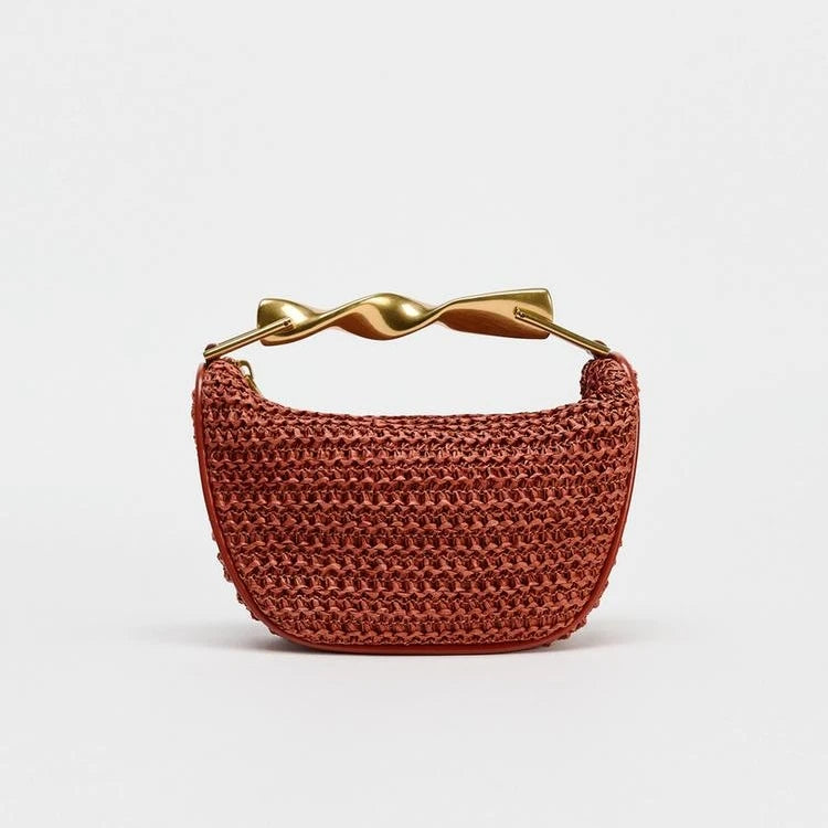 The Soleil Curve™ – Woven Half-Moon Chain Bag