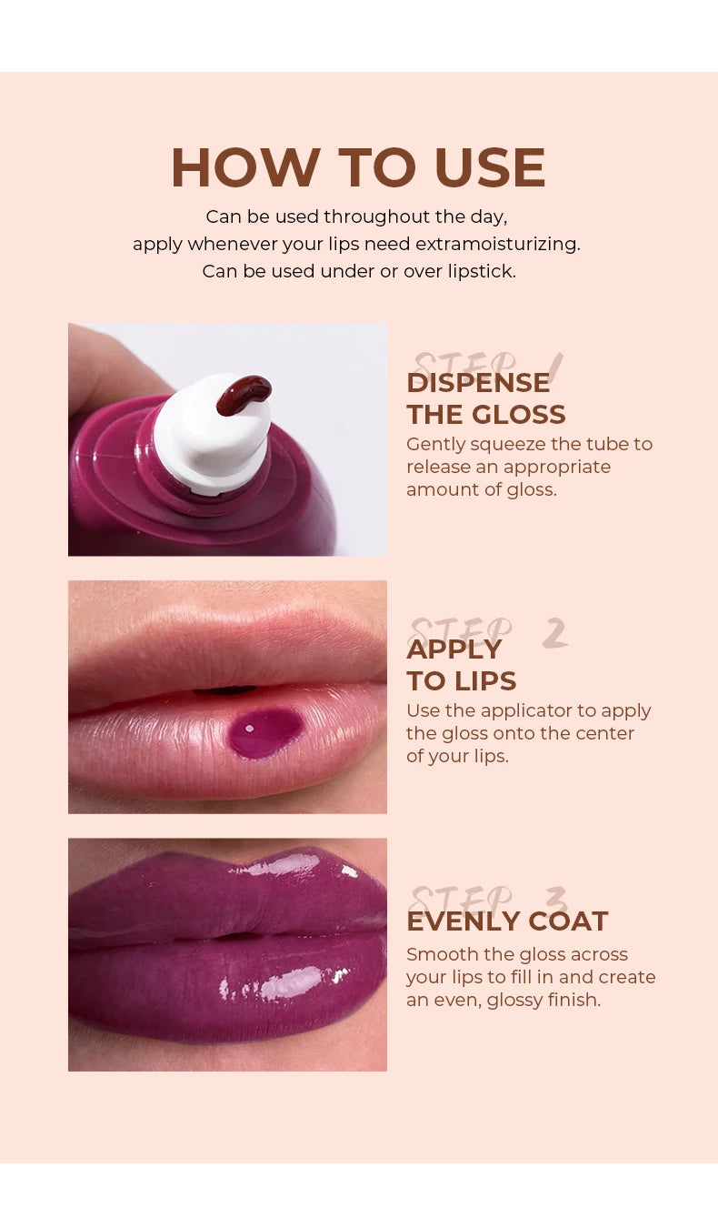 HydraGlossy™ Long-Lasting Lip Gloss by Beauty Glazed