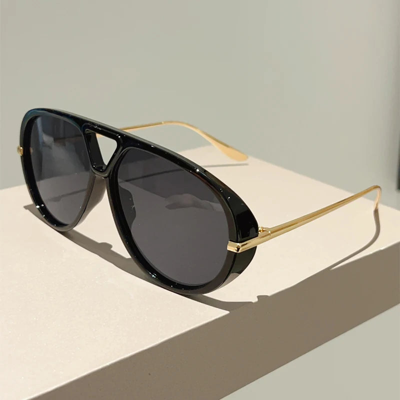 SkySheen Gradient Shades – Oversized UV400 Pilot Sunnies