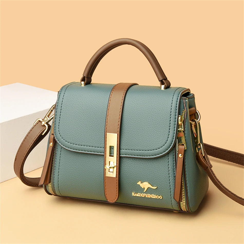 Lumière Patch Flap — Chic Microfiber Leather Shoulder Bag