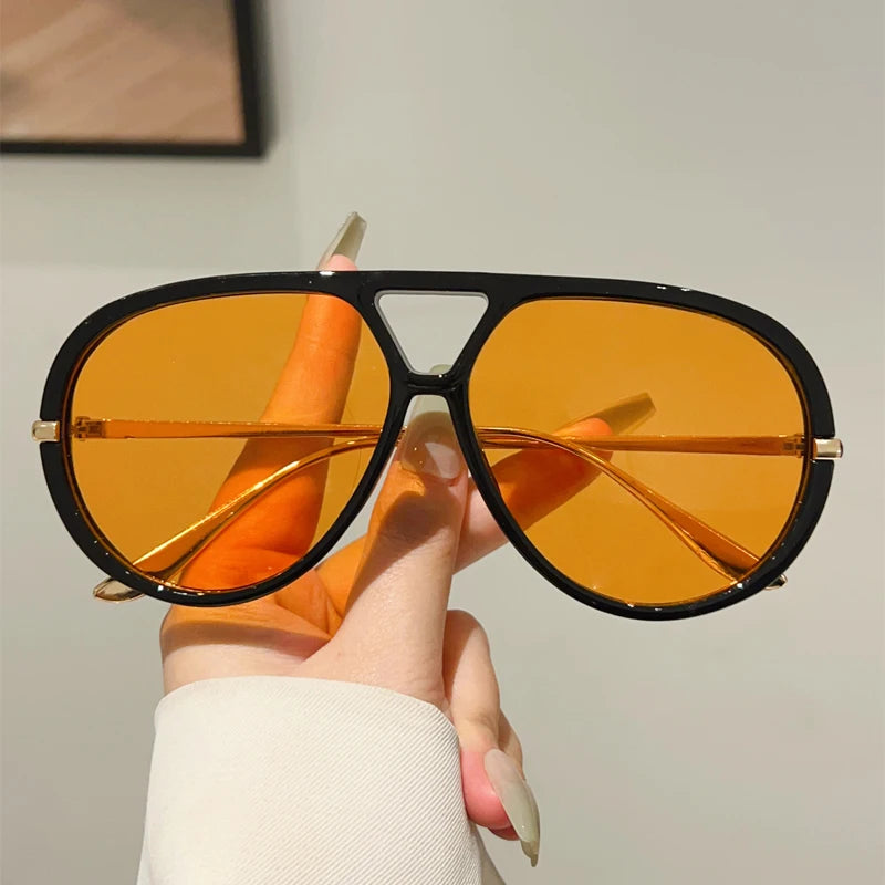 SkySheen Gradient Shades – Oversized UV400 Pilot Sunnies