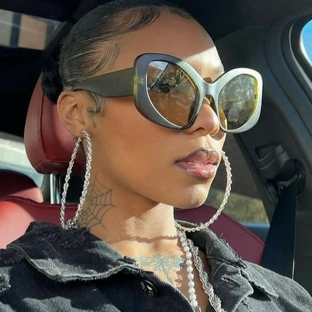 GlamGlint™ Y2K Oversized Cat Eye Sunglasses