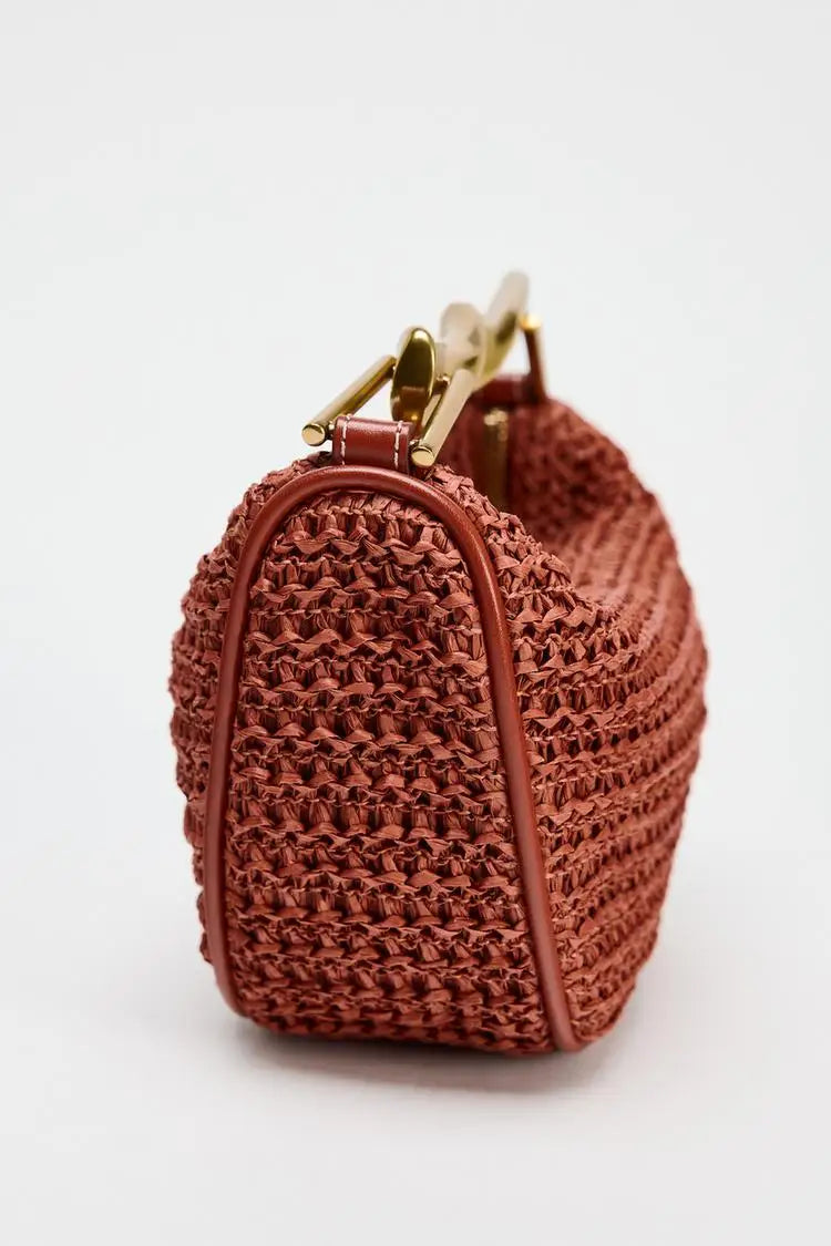 The Soleil Curve™ – Woven Half-Moon Chain Bag