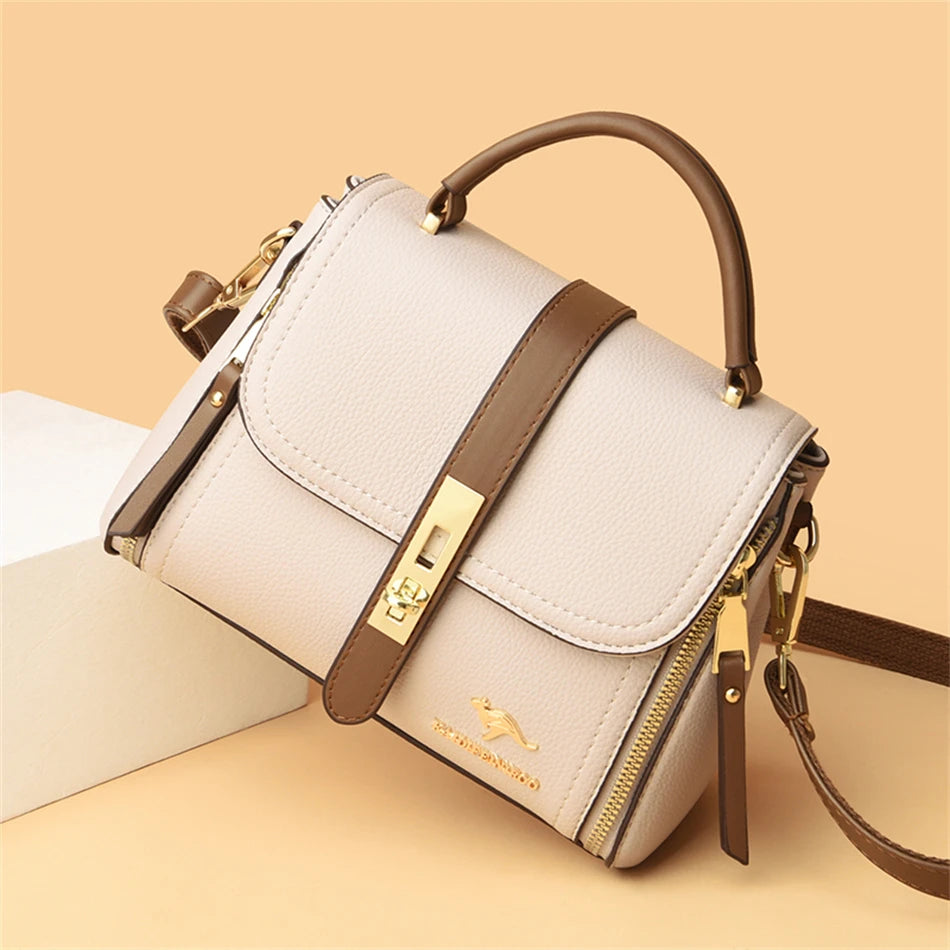 Lumière Patch Flap — Chic Microfiber Leather Shoulder Bag