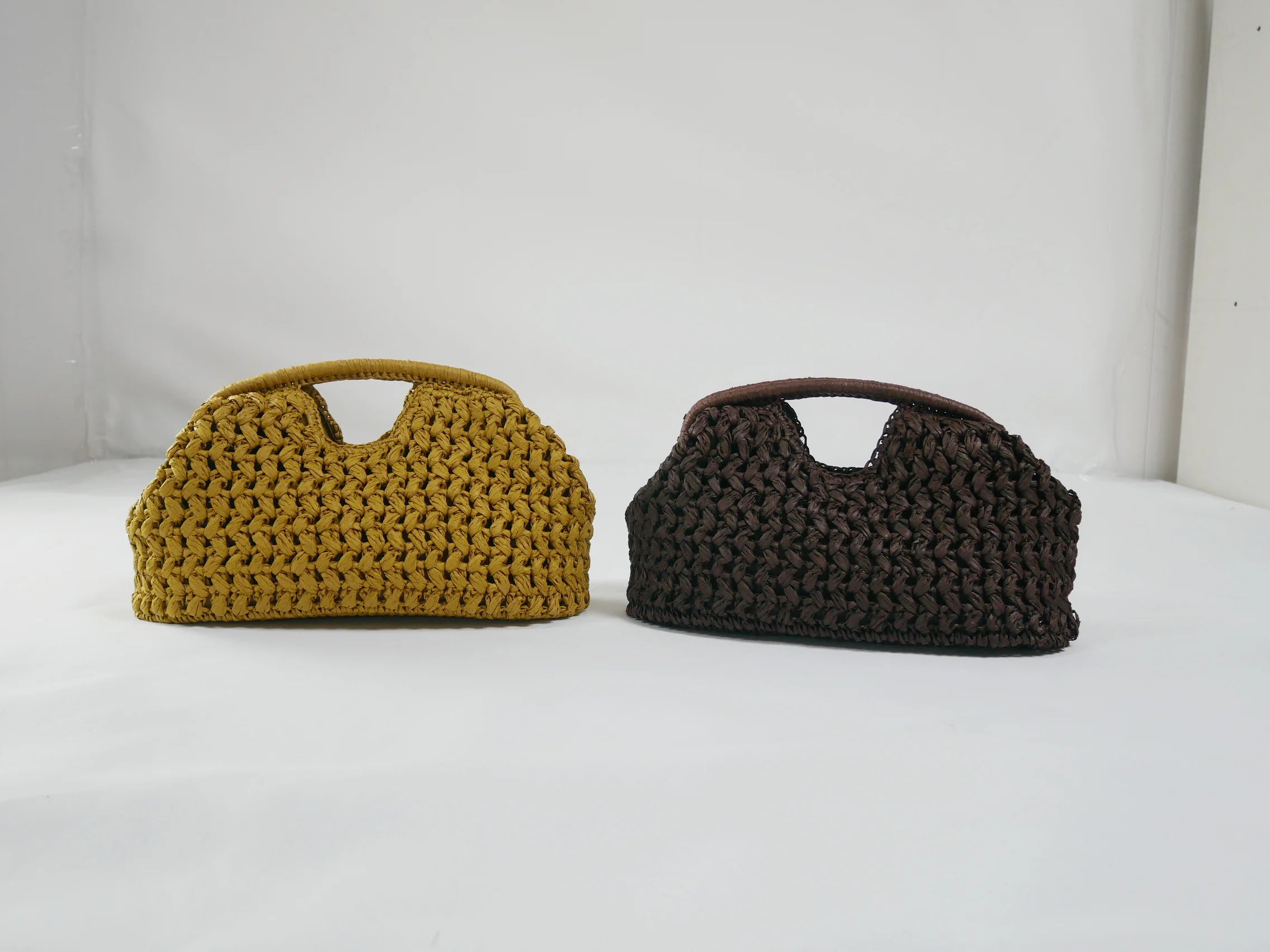 The Soleil Clutch — Woven Paper Hollow Clutch in Yellow