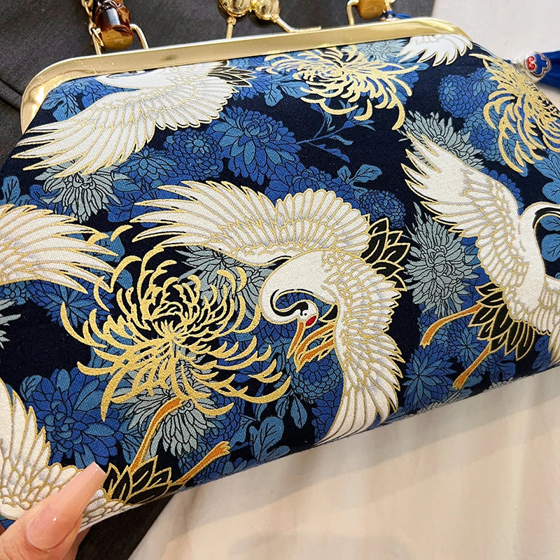 The Pearl Nomad — Canvas Tassel Shoulder & Clutch Bag