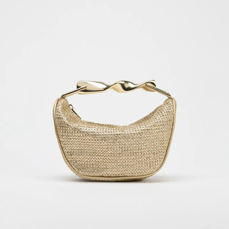 The Soleil Curve™ – Woven Half-Moon Chain Bag