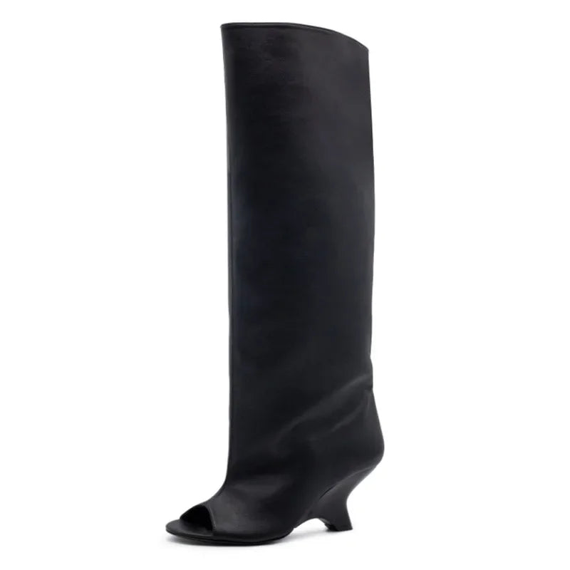 SculptStiletto™ Peep Toe Knee-High Boots