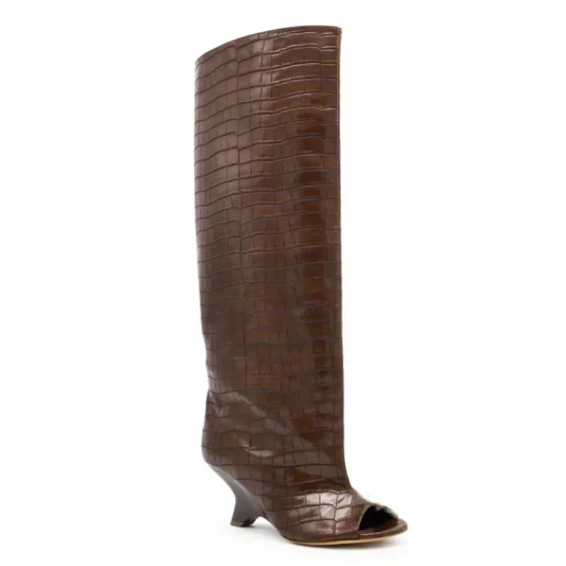 SculptStiletto™ Peep Toe Knee-High Boots
