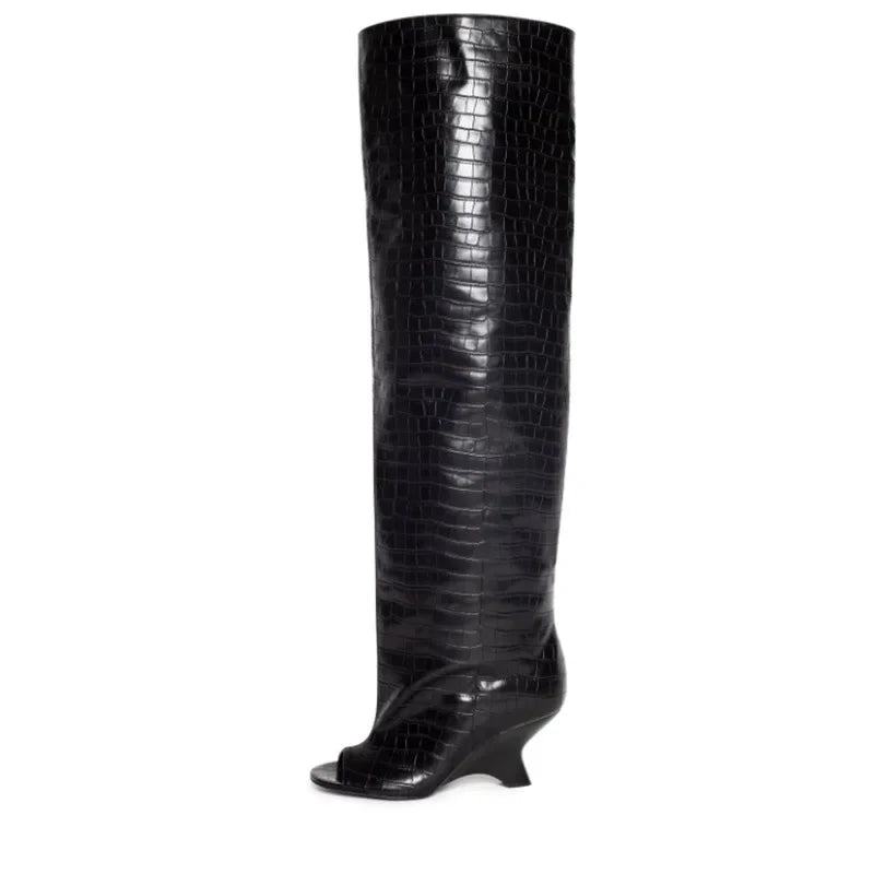 SculptStiletto™ Peep Toe Knee-High Boots
