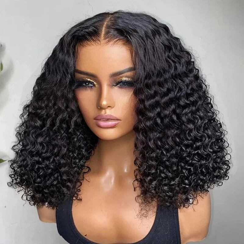 WaveMuse Lace Wig – Deep Wave Short Cut (8”–16”)
