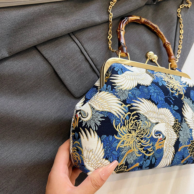 The Pearl Nomad — Canvas Tassel Shoulder & Clutch Bag