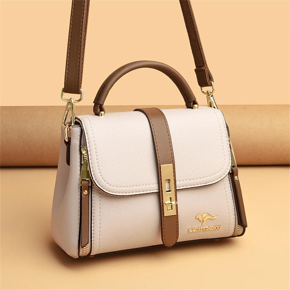 Lumière Patch Flap — Chic Microfiber Leather Shoulder Bag