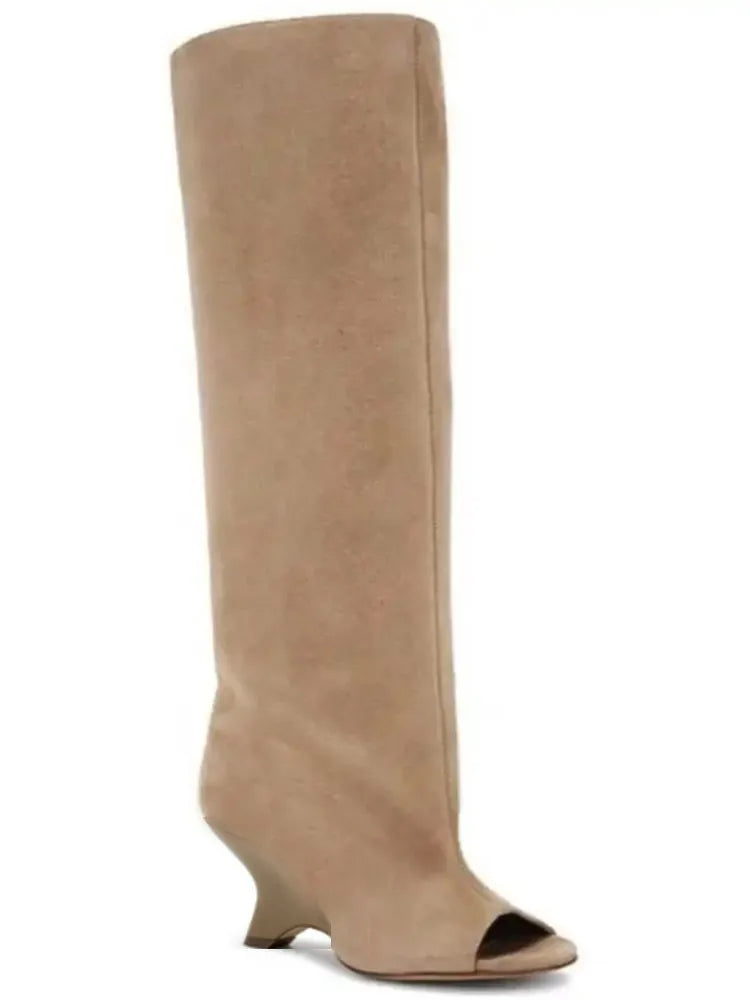 SculptStiletto™ Peep Toe Knee-High Boots