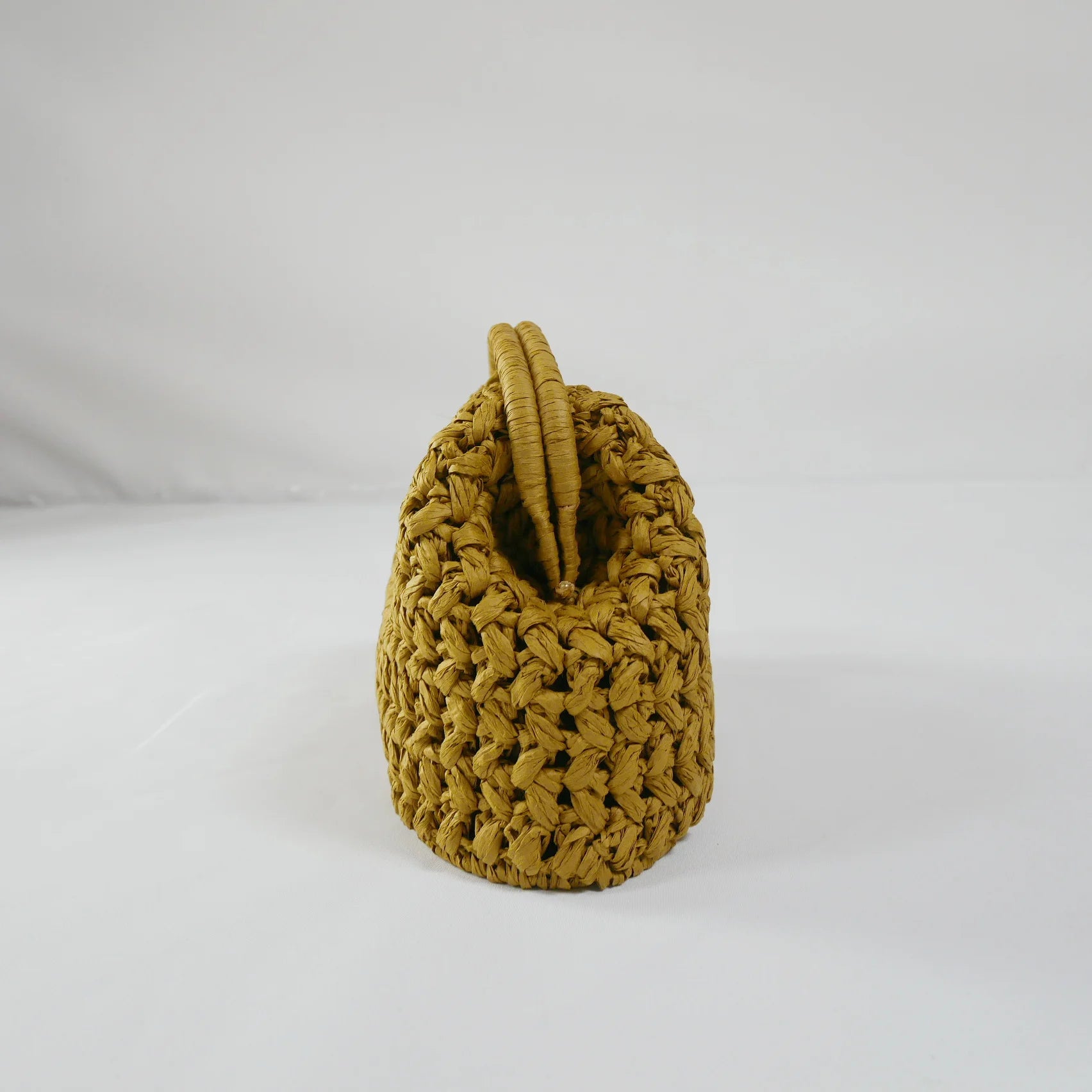 The Soleil Clutch — Woven Paper Hollow Clutch in Yellow