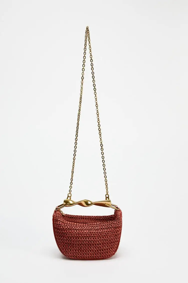 The Soleil Curve™ – Woven Half-Moon Chain Bag