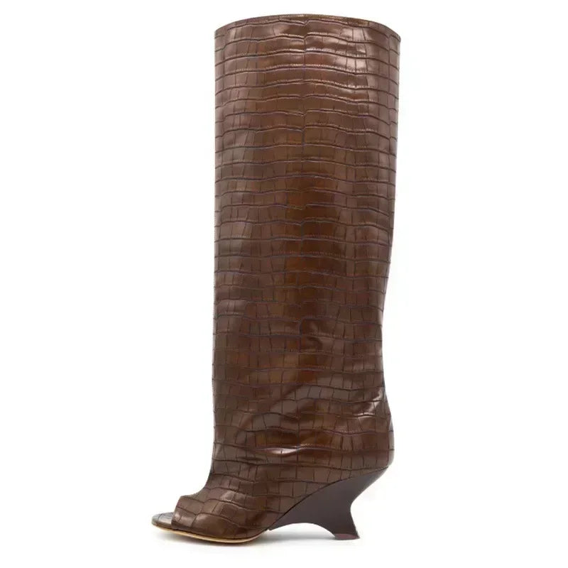 SculptStiletto™ Peep Toe Knee-High Boots