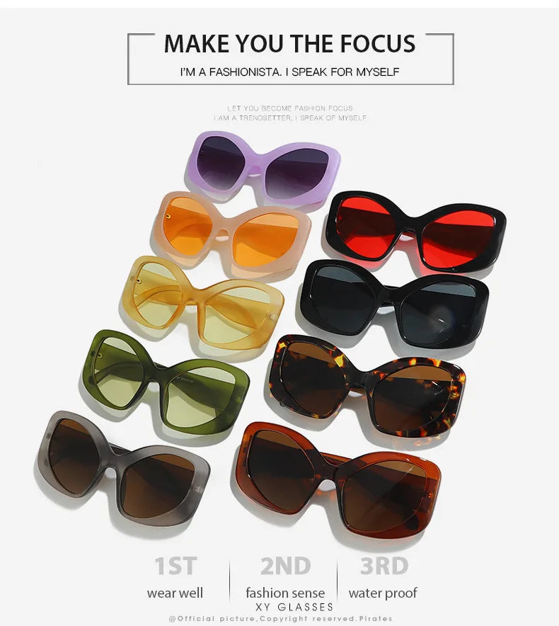 GlamGlint™ Y2K Oversized Cat Eye Sunglasses