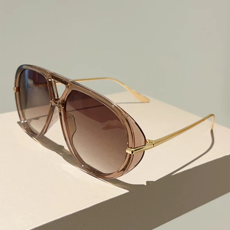 SkySheen Gradient Shades – Oversized UV400 Pilot Sunnies