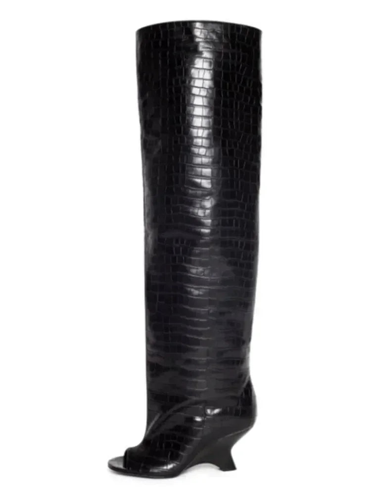 SculptStiletto™ Peep Toe Knee-High Boots