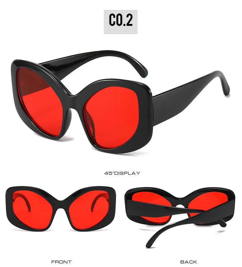GlamGlint™ Y2K Oversized Cat Eye Sunglasses